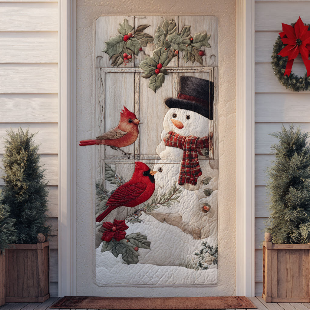 Silent Snow Cardinal Quilted Door Cover NCU0XD1633 main image 1