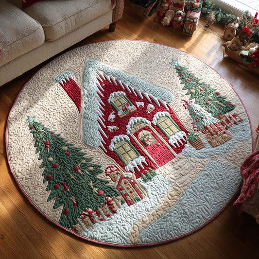 Snowy Eve Quilted Round Mat NCU0TD267