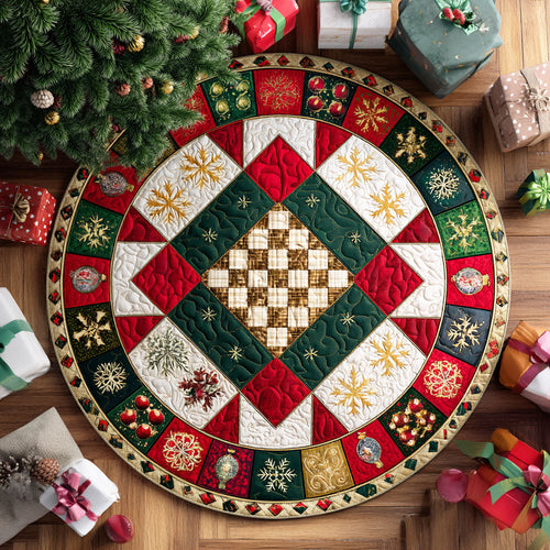 Snowy Eve Quilted Round Mat NCU0TD336