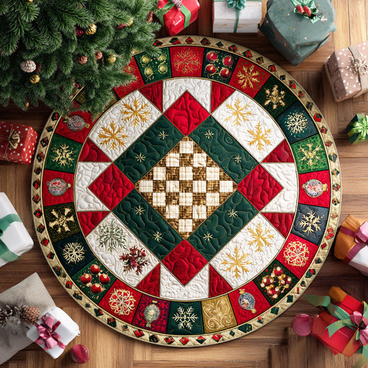 Snowy Eve Quilted Round Mat NCU0TD336