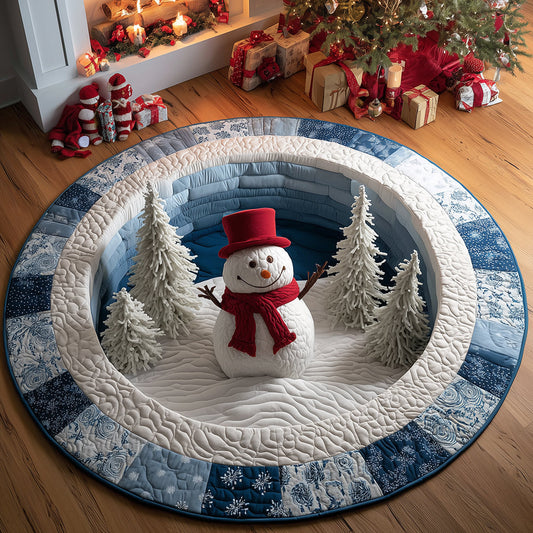 Snowy Fun Quilted Round Mat NCU0TH3307