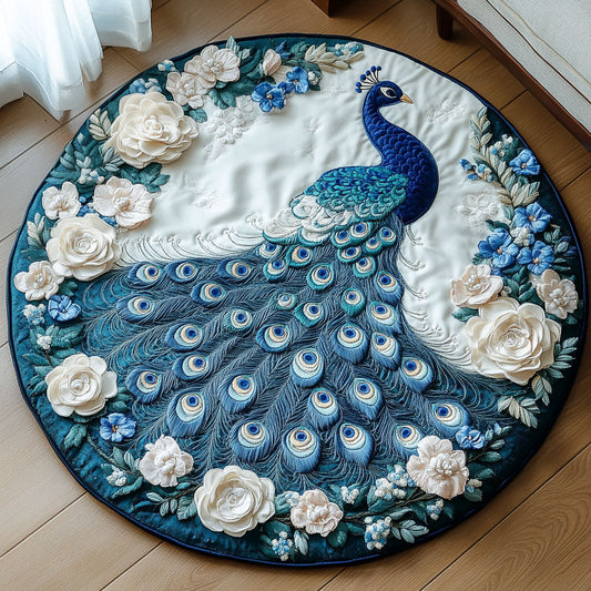 Snowy Grace Quilted Round Mat NCU0NT4891