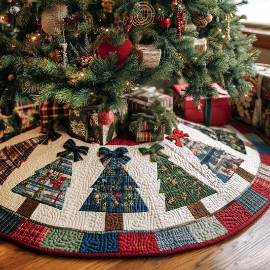 Snowy Night Christmas Quilted Tree Skirt NCU0NT10507