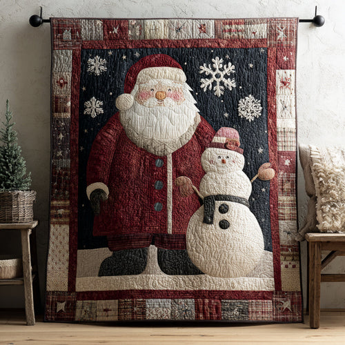 Snowy Santa Claus Quilted Blanket NCU0HH242