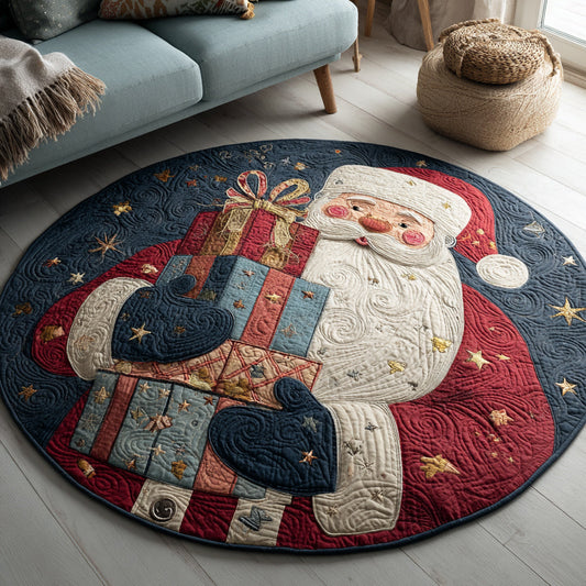 Snowy Santa Claus Quilted Round Mat NCU0HH231