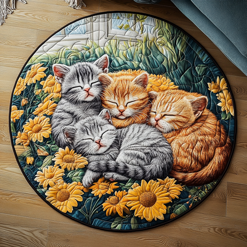 Snuggle Kitty Quilted Round Mat NCU0VH4617