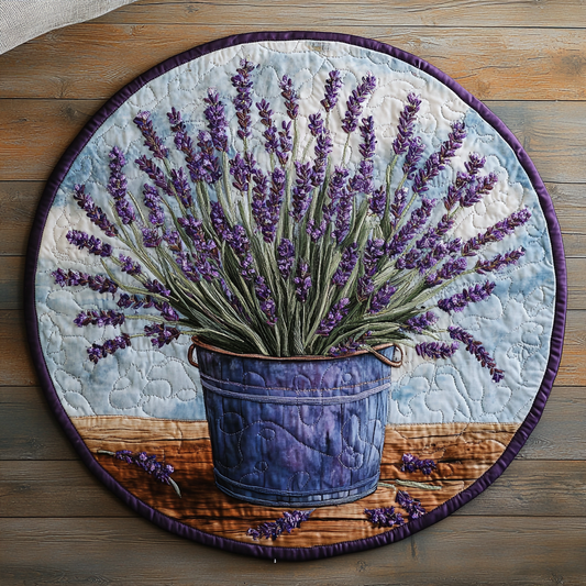Soft Lavender Quilted Round Mat NCU0DK6947