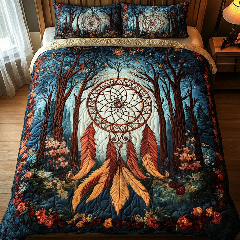 Midnight Dreamcatcher 3-Piece Quilted Bedding Set NCU0NNL042