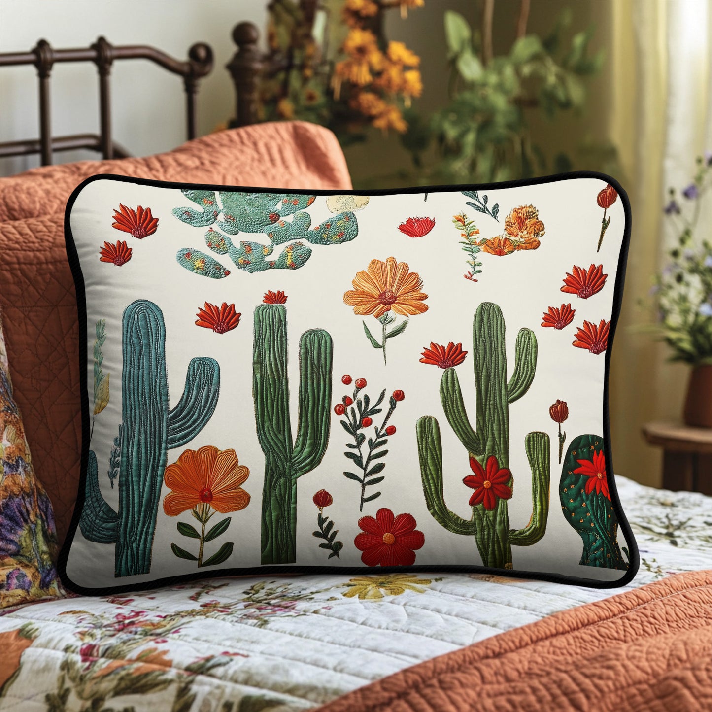 Southwest Bloom Quilted Bedding Pillow Case NCU0PT3380