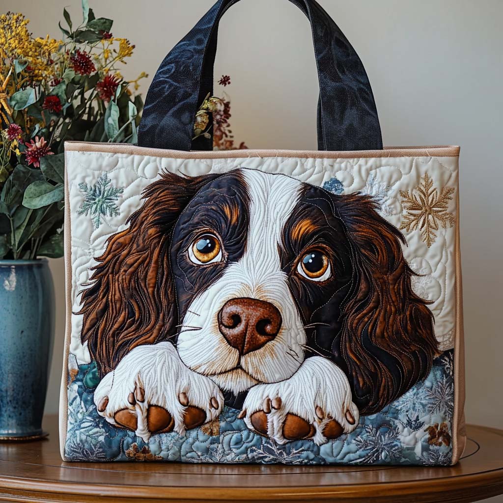 Spaniel Quilted Tote Bag NCU0VT256