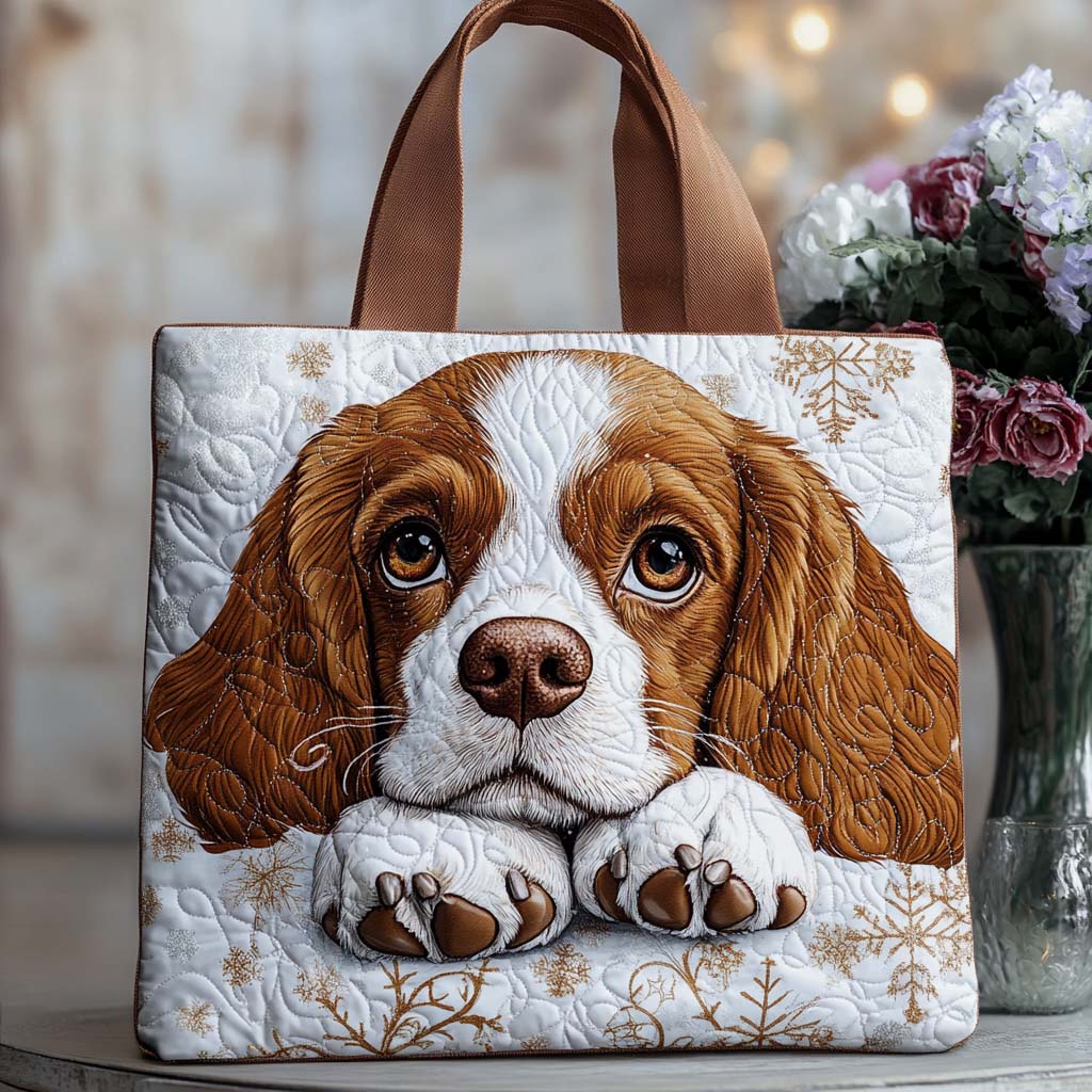 Spaniel Quilted Tote Bag NCU0VT256