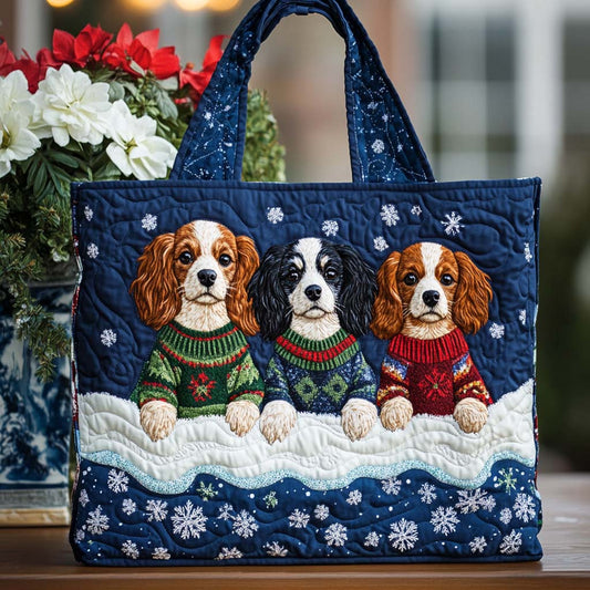Spaniel Sweaters Quilted Tote Bag NCU0NT9870