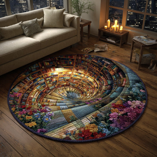 Spiral of Stories Quilted Round Mat NCU0DV7868