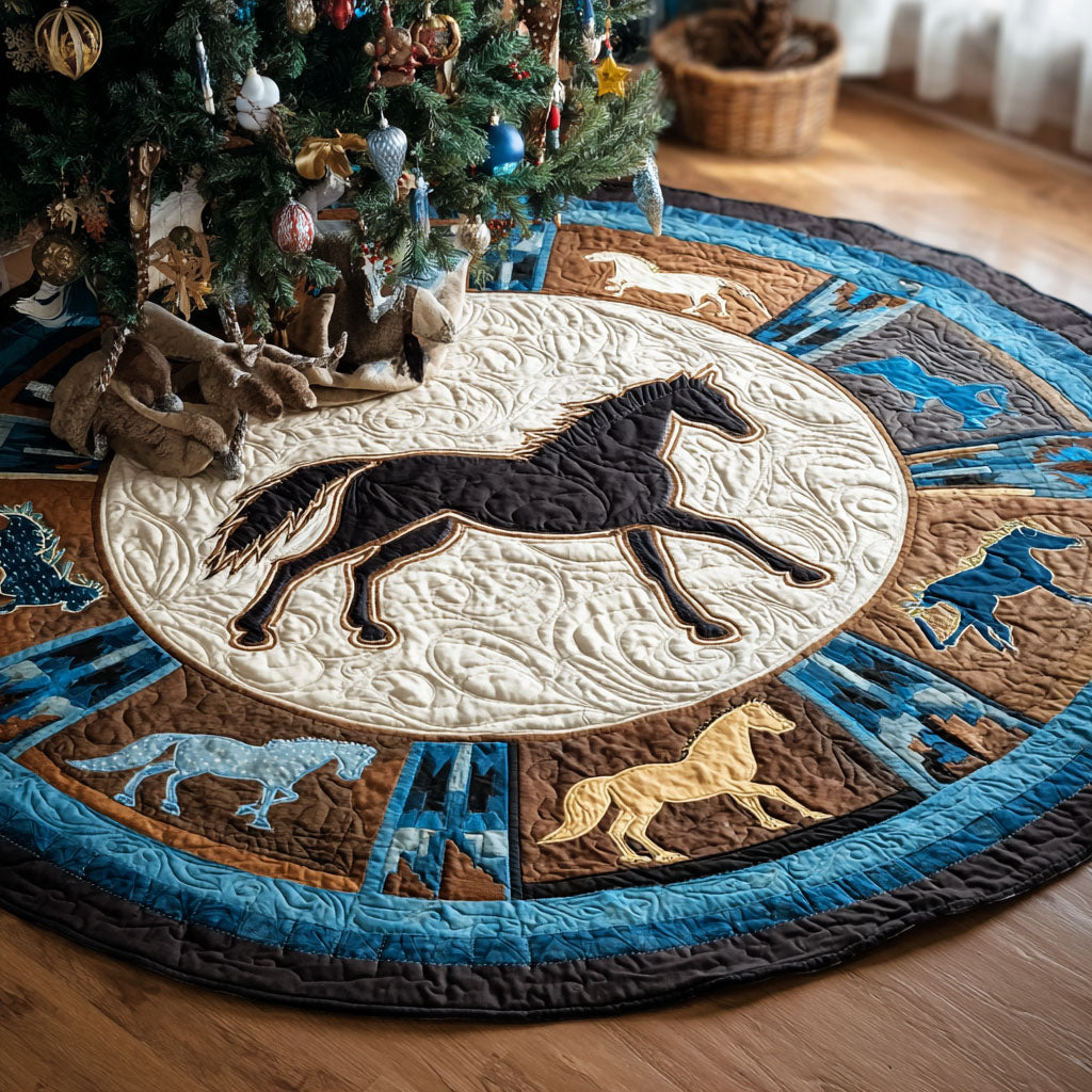 Spirit Horses Quilted Round Mat NCU0PT9965