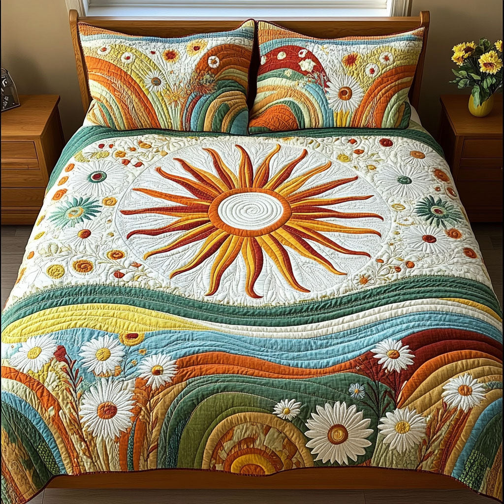 Spirit of Sunshine 3-Piece Quilted Bedding Set NCU0PT5404  Vantique