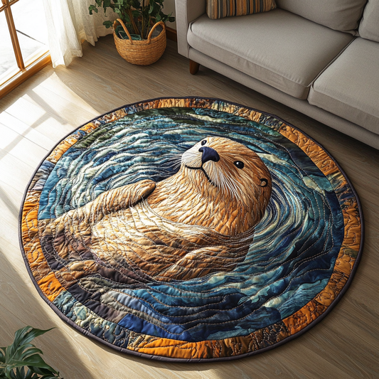 Splash Otter Quilted Round Mat NCU0DK5898