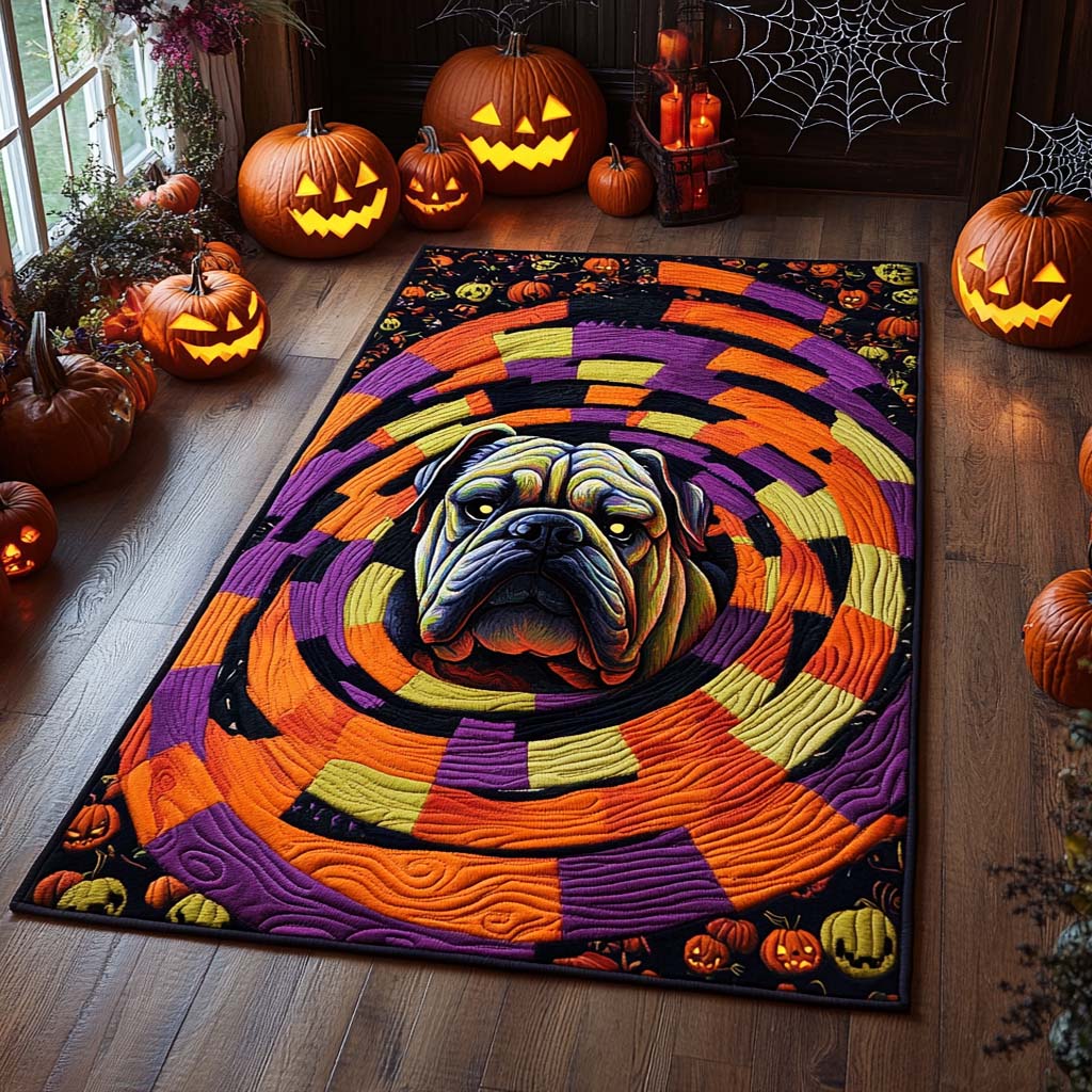 Spooky Spiral Bulldog Area Rug NCU0XD748