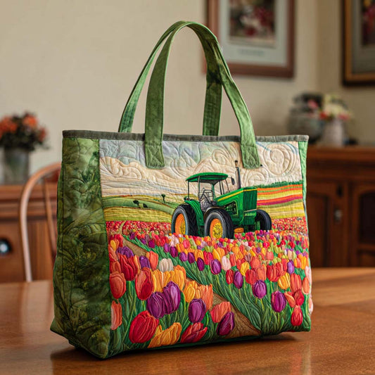 Springtime Tulip Joy Quilted Tote Bag NCU0NT9373