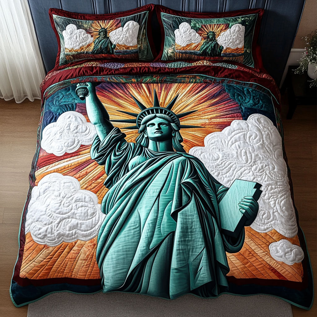 Star Spangled Liberty 3-Piece Quilted Bedding Set NCU0NT6314 – Vantique
