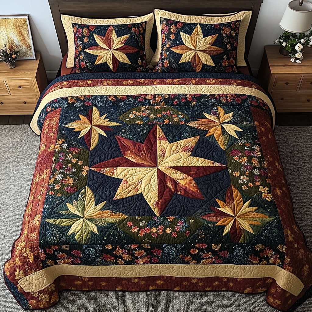 Starlit Path 3-Piece Quilted Bedding Set NCU0VH2889