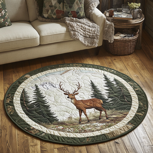 Starlit Stag Quilted Round Mat NCU0DK5718