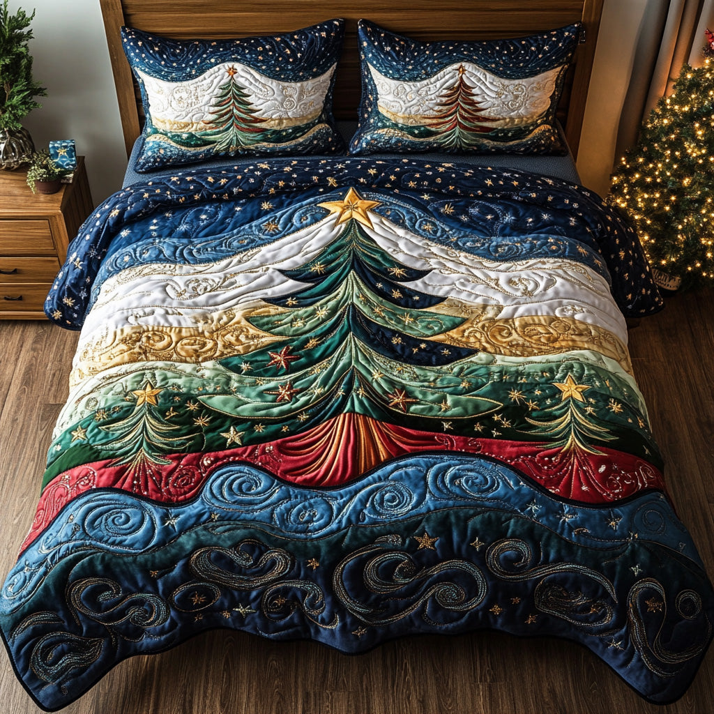 Christmas 3-Piece Quilted Bedding Set NCU0VT268