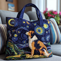 Starry Night Australian Shepherd Quilted Tote Bag NCU0NT8798