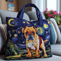 Starry Night Bulldog Quilted Tote Bag NCU0NT8798