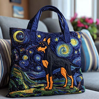Starry Night Doberman Quilted Tote Bag NCU0NT8798