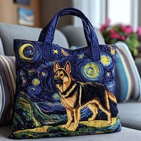 Starry Night German Shepherd Quilted Tote Bag NCU0NT8798