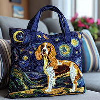 Starry Night Spaniel Quilted Tote Bag NCU0NT8798