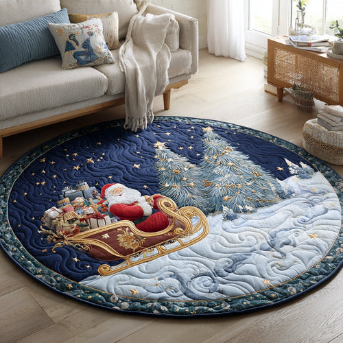 Starry Santa Claus Quilted Round Mat NCU0HH232