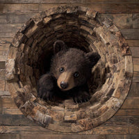 Stone Well Bear Quilted Round Mat NCU0XD1084