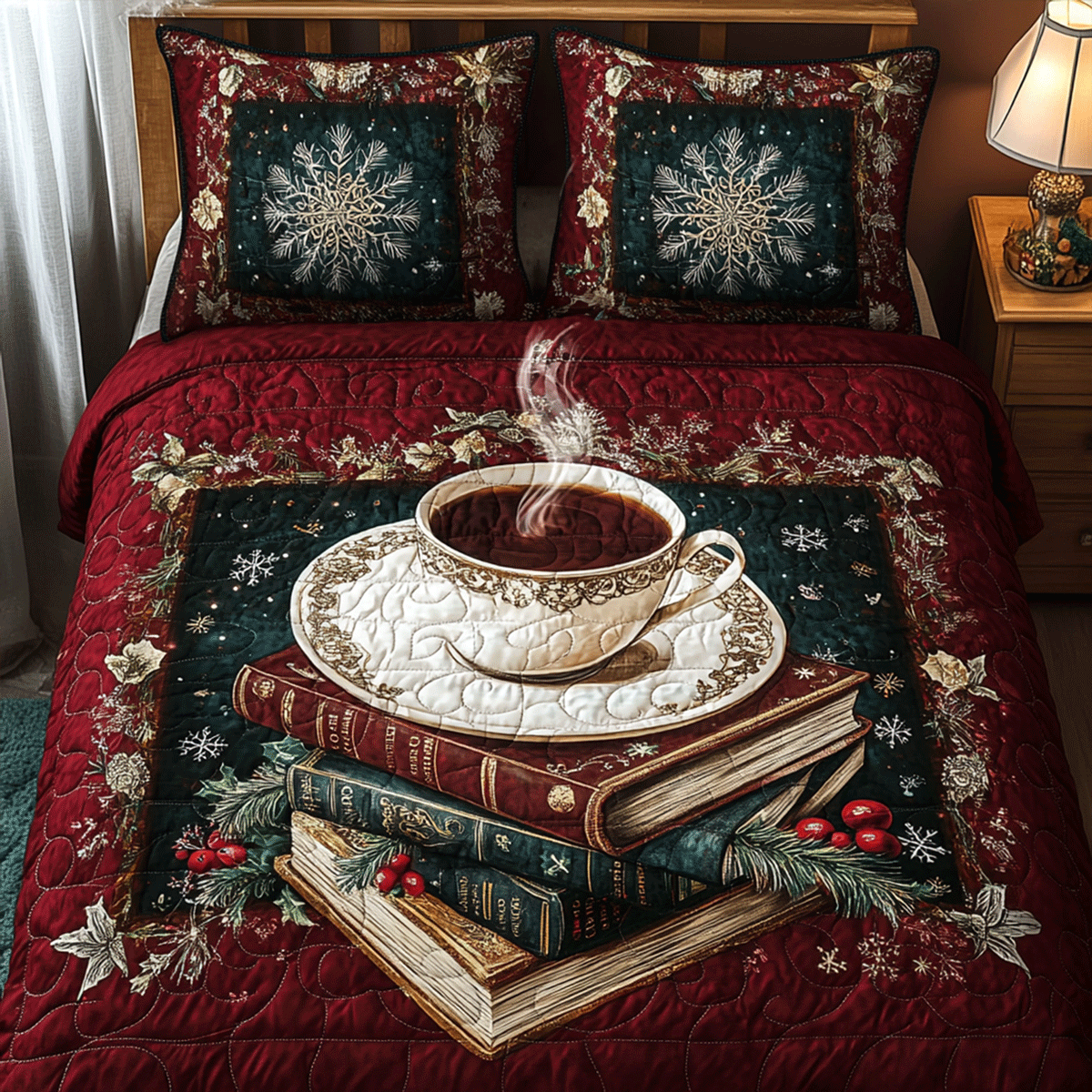 Serenity Falls 3-Piece Quilted Bedding Set NCU0DDK122
