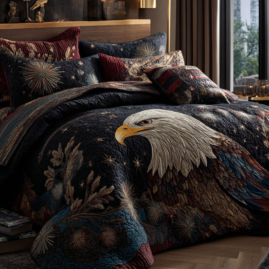 Majestic Eagle Warrior 3-Piece Quilted Bedding Set NCU0TH648 main image 1
