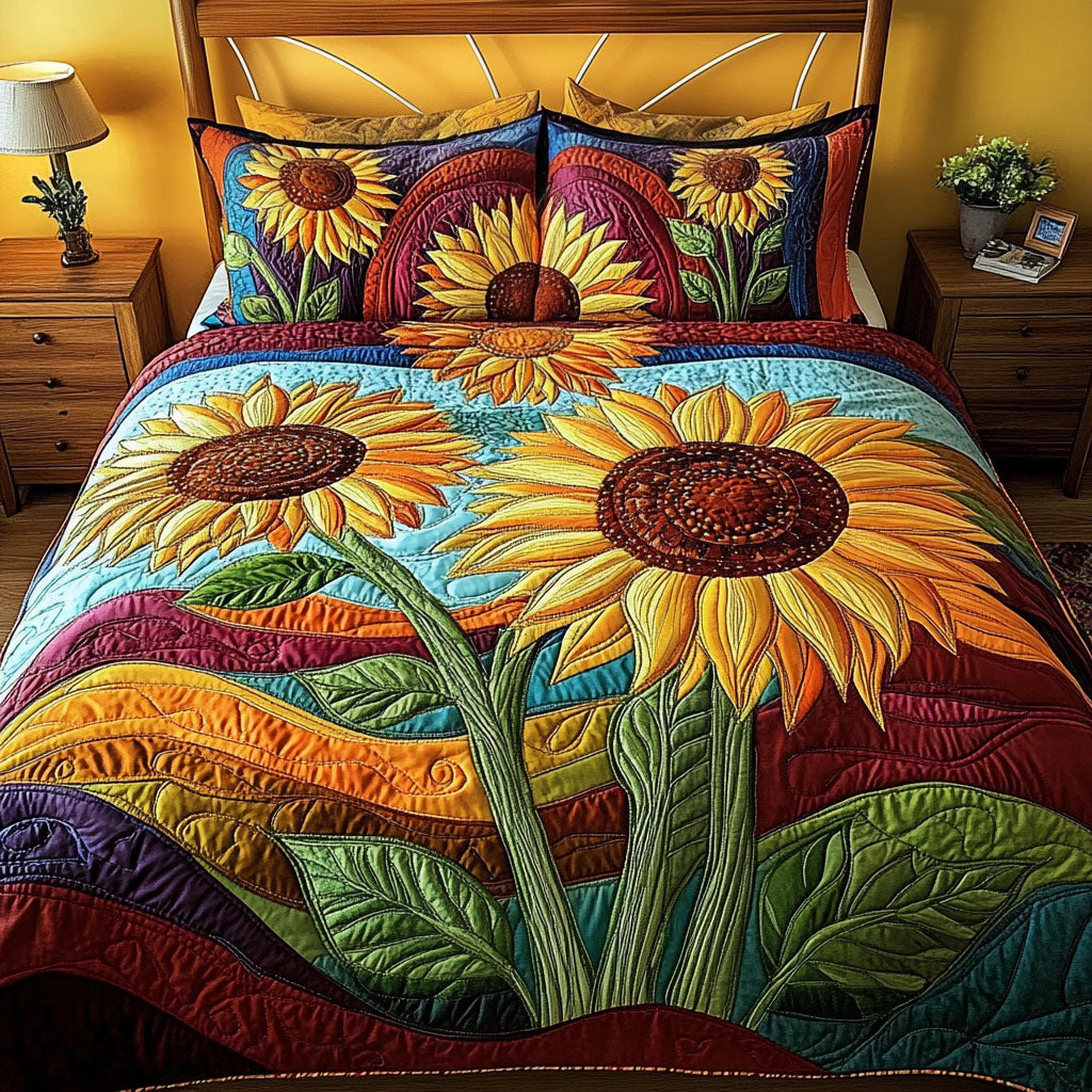 Garden Serenity 3-Piece Quilted Bedding Set NCU0NVH380