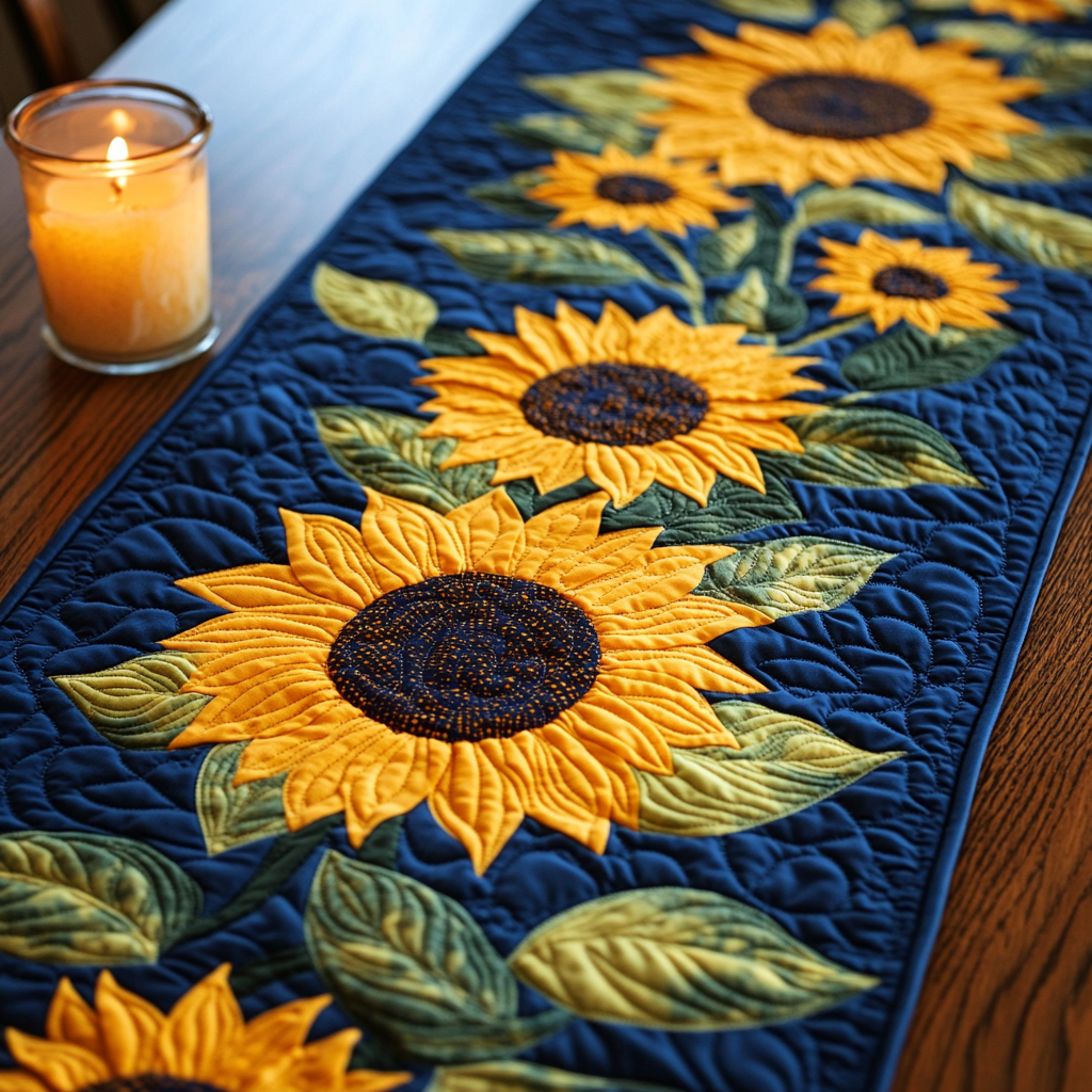 Sun Petals Quilted Table Runner NCU0VH151 Vantique