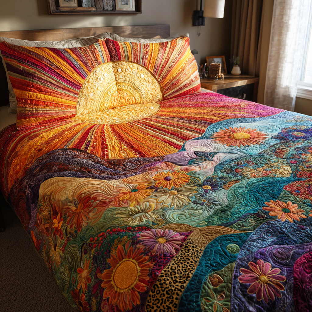 Sunshine Express 3-Piece Quilted Bedding Set GFTOTP8387