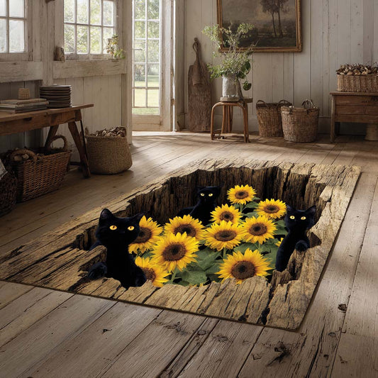 Sunflower Cat Hollow Area Rug NCU0XD917