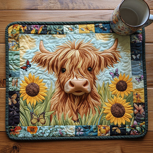Sunflower Cow Quilted Placemat NCU0NT4354