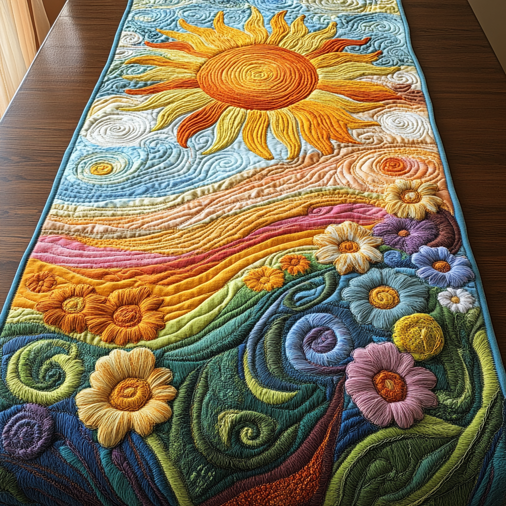 Sunflower Dreams Quilted Table Runner NCU0VH4627 – Vantique