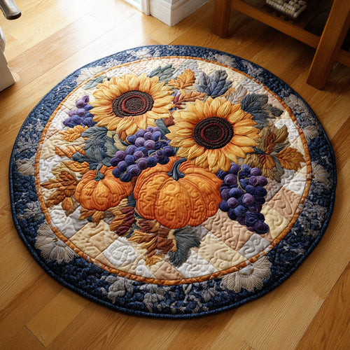 Sunflower Feast Quilted Round Mat NCU0TV030