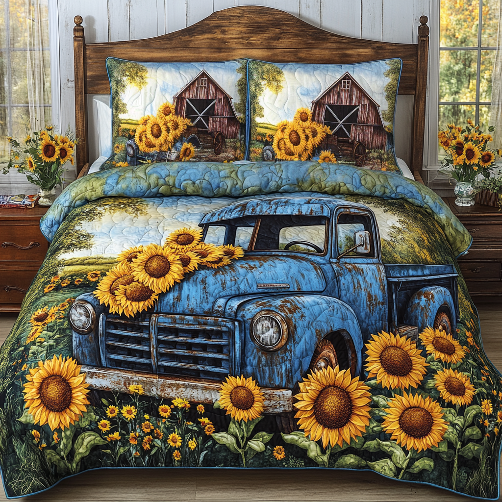 Sunflower 3-Piece Quilted Bedding Set GFTOMA2274 main image 0
