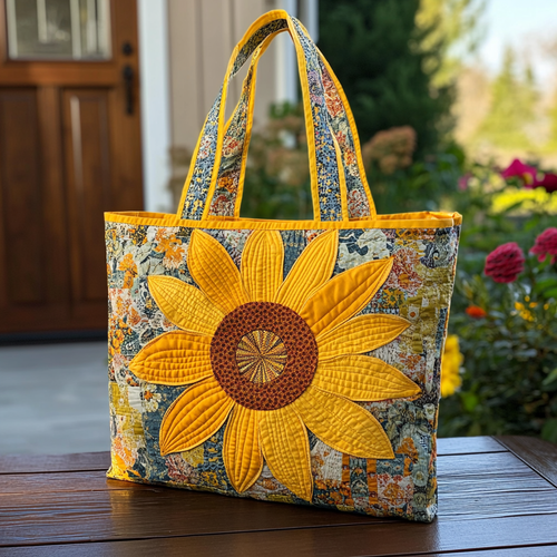Sunflower Glow Quilted Tote Bag NCU0DK9603