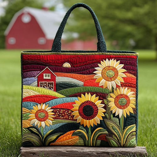 Sunflower Grove Quilted Tote Bag NCU0PT7990