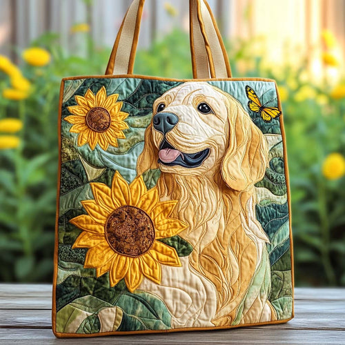 Sunflower Joy Retriever Quilted Tote Bag NCU0XD1188
