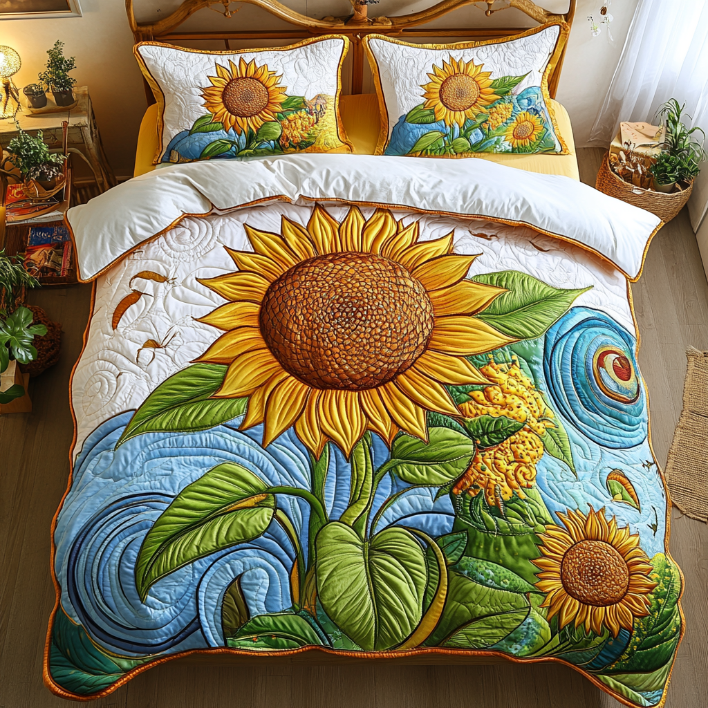 Sunlit Charm 3-Piece Quilted Bedding Set NCU0DK3533