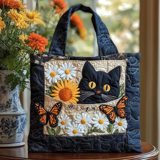 Sunny Cat Quilted Tote Bag NCU0NT10360