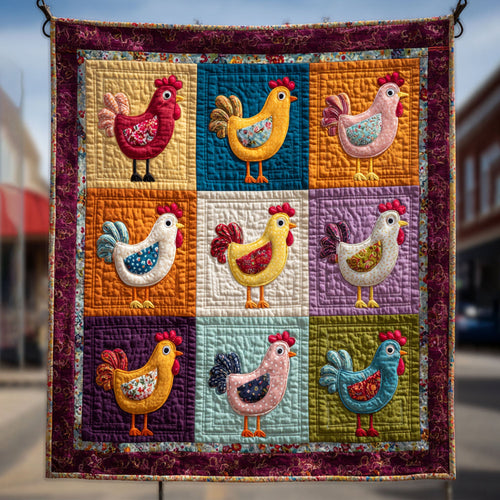 Sunny Side Hens Quilted Blanket NCU0TV077