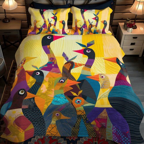 Sunrise Duck Village 3-Piece 3-Piece Quilted Bedding Set NCU0DV406